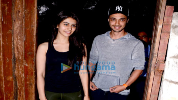 Aayush Sharma snapped with Warina Hussain