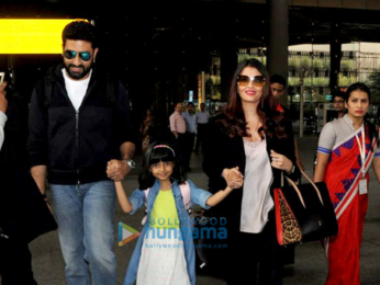 Abhishek Bachchan, Aishwarya Rai Bachchan and Aaradhya snapped at the airport