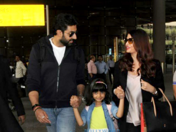 Abhishek Bachchan, Aishwarya Rai Bachchan and Aaradhya snapped at the airport