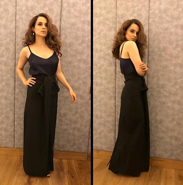 Kangana Ranaut in a silk cami top from Shift by Nimish Shah