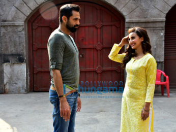 Patralekha and Abhay Deol snapped during a photo shoot for the film Nanu ki Janu