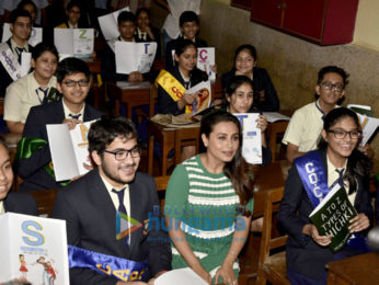 Rani Mukerji launches the song ‘Oye Hichki’ from Hichki at her alma mater Maneckji Cooper in Mumbai