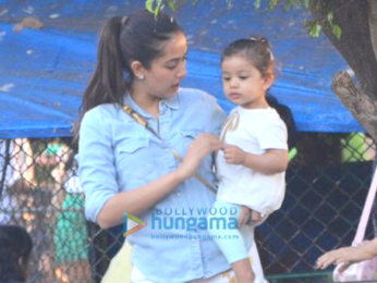 Shahid Kapoor's wife Mira Rajput snapped with their daughter Misha Kapoor at a garden in Bandra