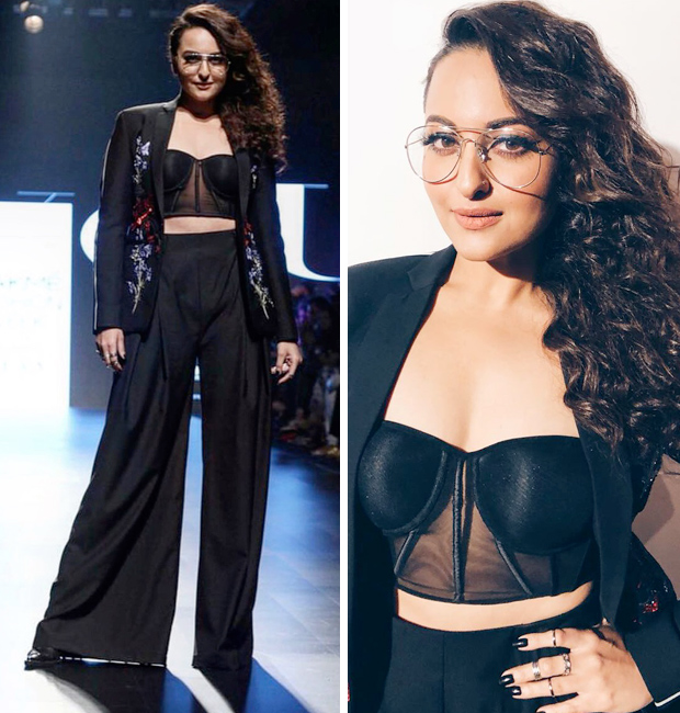 Sonakshi Sinha in Falguni and Shane Peacock at LFW 2018 for Welcome to New York Promotions
