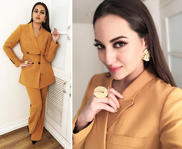 Sonakshi Sinha in a Zara pantsuit for Welcome to New York Promotions