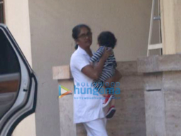 Taimur Ali Khan spotted at Amrita Arora’s residence