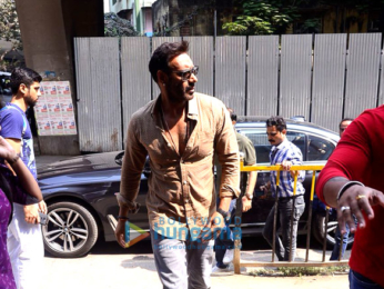 Ajay Devgn snapped promoting his film Raid