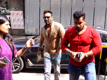 Ajay Devgn snapped promoting his film Raid