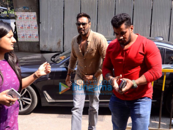 Ajay Devgn snapped promoting his film Raid
