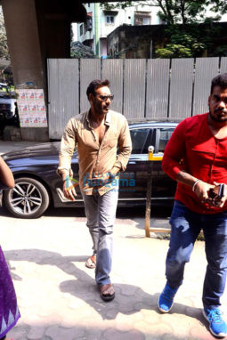 Ajay Devgn snapped promoting his film Raid