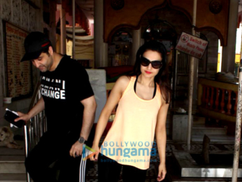 Ameesha Patel snapped whilst seeking blessings at a temple in Juhu