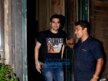 Arbaaz Khan snapped with his son post dinner at Pali Cafe in Bandra