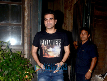 Arbaaz Khan snapped with his son post dinner at Pali Cafe in Bandra