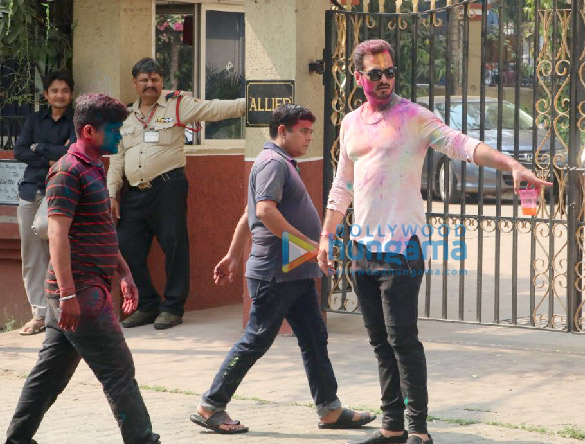 hema malini snapped after a holi party at daughter esha deols residence 4