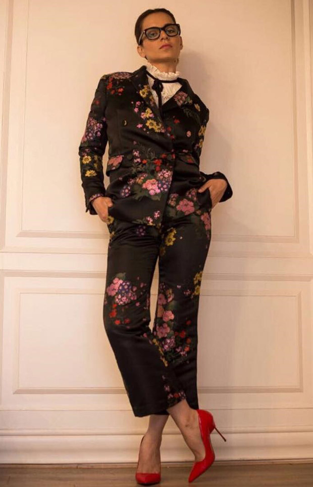 Kangana Ranaut in Erdem x H&M floral pantsuit