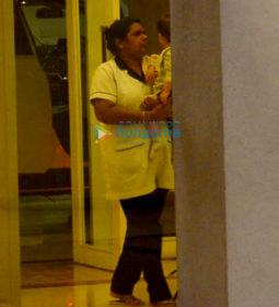 Karan Johar's twins Yash and Roohi snapped at his apartment