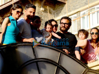 Kareena Kapoor Khan, Saif Ali Khan, Kunal Khemu and Soha Ali Khan snapped with their kids Taimur Ali Khan and Inaaya Naumi in Bandra