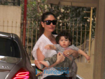 Kareena Kapoor Khan and Taimur Ali Khan snapped at Karisma Kapoor's house