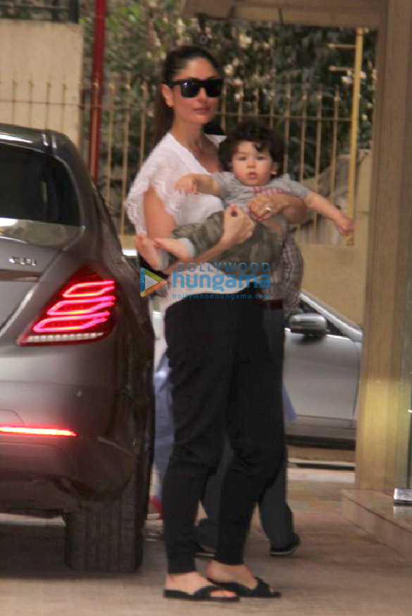 Kareena Kapoor Khan and Taimur Ali Khan snapped at Karisma Kapoor’s house