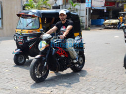 Kunal Khemu snapped riding a bike in Bandra
