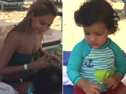 WATCH: Lisa Haydon finally shows her son Zack’s face while playing bongo during their beach outing