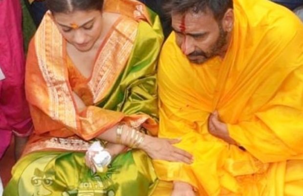 This pic of Kajol and Ajay Devgn reminds us of their gorgeous wedding portrait (view pic)