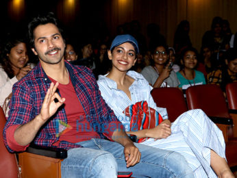Varun Dhawan and Banita Sandhu snapped promoting their film 'October' at Sophia College