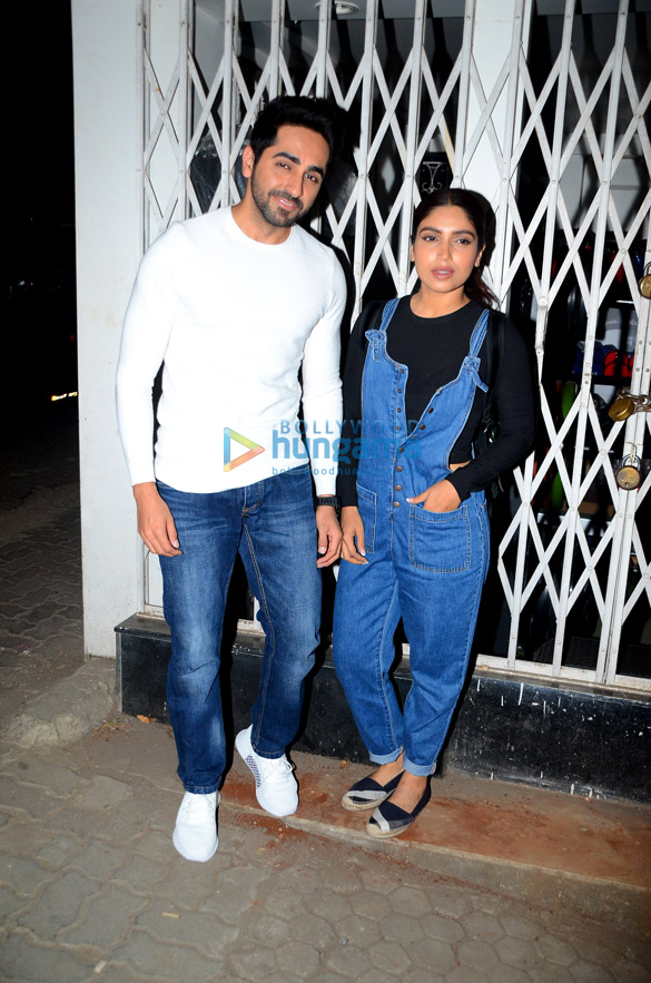 ayushmann khurrana and bhumi pednekar spotted at mehboob studio after an ad shoot 1