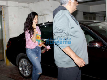 Janhvi Kapoor and Boney Kapoor spotted at Arjun Kapoor's House