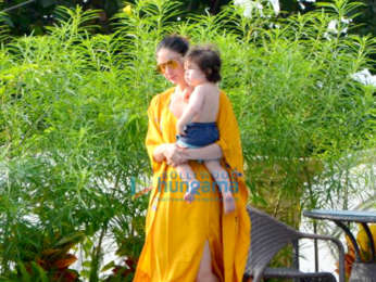 Kareena Kapoor Khan, Saif Ali Khan and Taimur snapped by the pool side at Amrita Arora's residence