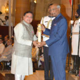 Manoj Joshi conferred with Padma Shri Award by President Ram Nath Kovind at Rashtrapati Bhavan