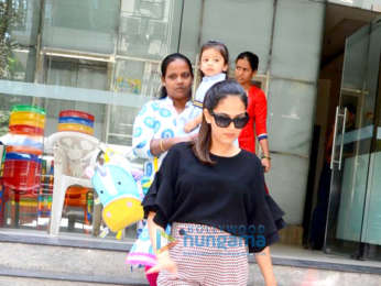 Mira Rajput spotted with daughter Misha Kapoor at a playschool in Bandra