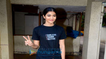 Pooja Hegde spotted at her apartment in Bandra