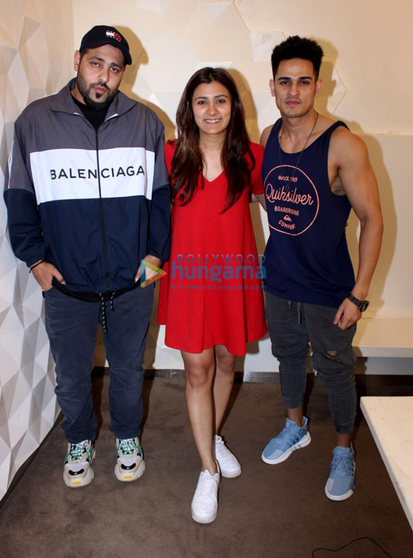 priyank sharma astha gill and badshah snapped promoting their song 4