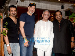 Raazi music directors Shankar Ehsaan Loy with Gulzar in Bandra