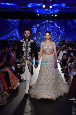 Ranbir Kapoor and Deepika Padukone walk the ramp for Mijwan