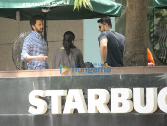 Ritesh Deshmukh and Aftab Shivdasini spotted at Starbucks in Khar