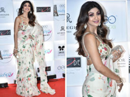 Shilpa Shetty, the official saree slayer is back, this time with florals and ruffles all bundled into one!