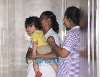 Taimur Ali Khan snapped at Soha Ali Khan's residence