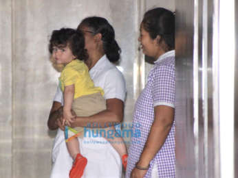 Taimur Ali Khan snapped at Soha Ali Khan's residence