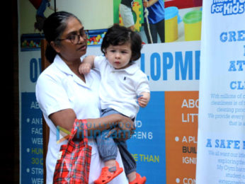 Taimur Ali Khan spotted with his nanny outside the kids gym in Bandra