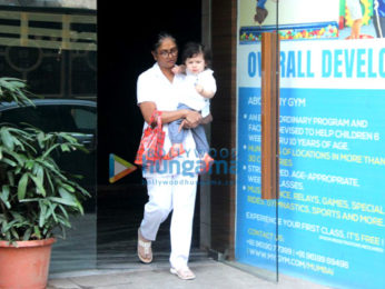 Taimur Ali Khan spotted with his nanny outside the kids gym in Bandra