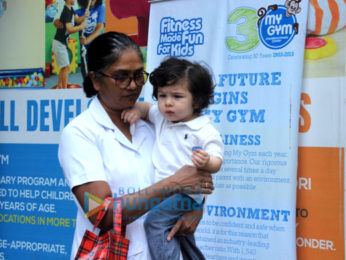 Taimur Ali Khan spotted with his nanny outside the kids gym in Bandra