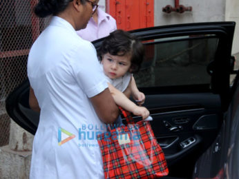 Taimur Ali Khan spotted with his nanny outside the kids gym in Bandra