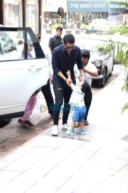 Tusshar Kapoor snapped with his son Laksshya in Bandra
