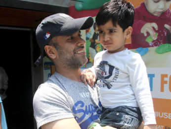 Tusshar Kapoor snapped with his son at play school