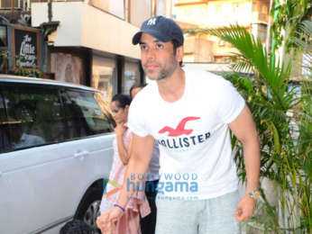 Tusshar Kapoor spotted at his son Laksshyas play school in Bandra