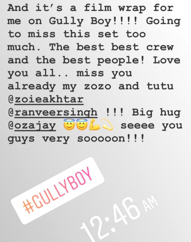 WATCH: Alia Bhatt wraps up Gully Boy with an emotional post