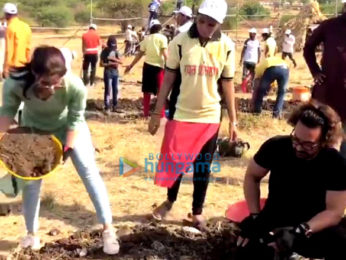 Aamir Khan and Alia Bhatt snapped in Latur for Paani Foundation
