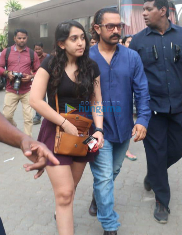 Aamir Khan snapped with his daughter Ira Khan in Mumbai